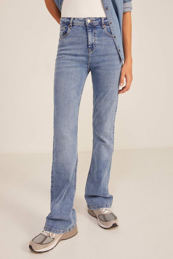 Springfield Sustainable wash bootcut jeans steel blue