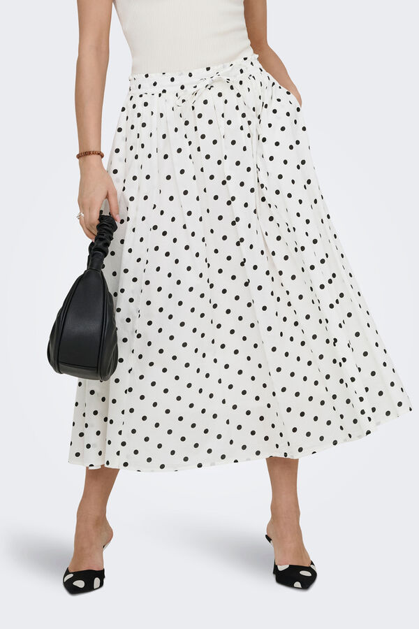 JDY Falda larga con vuelo blanco
