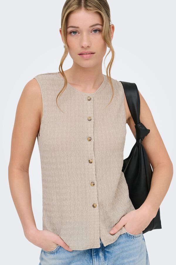 Only Chaleco estructura beige