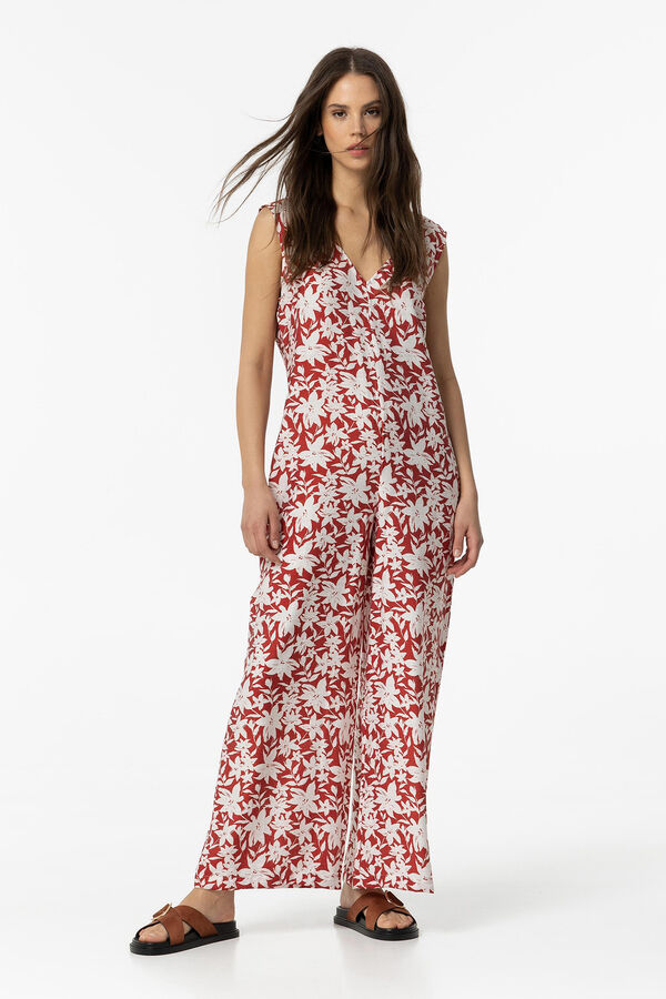Springfield Floral print jumpsuit royal red