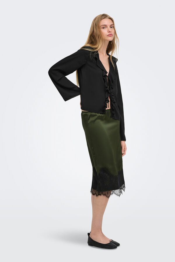 Only Blusa con volantes negro
