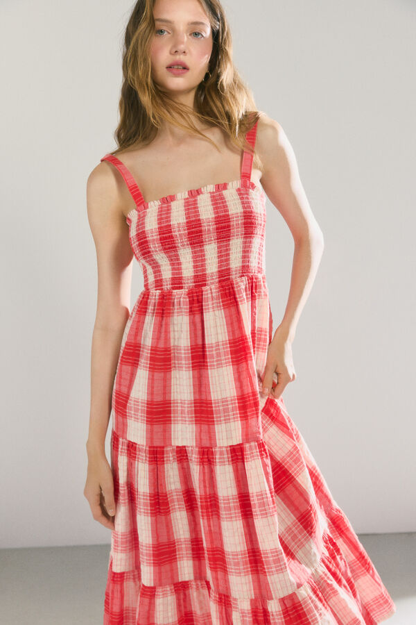High Spirits Gingham Dress rojo