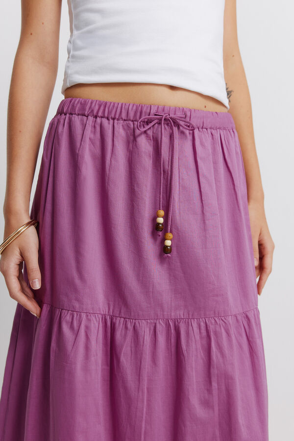 Springfield Jupe midi &agrave; volants rose