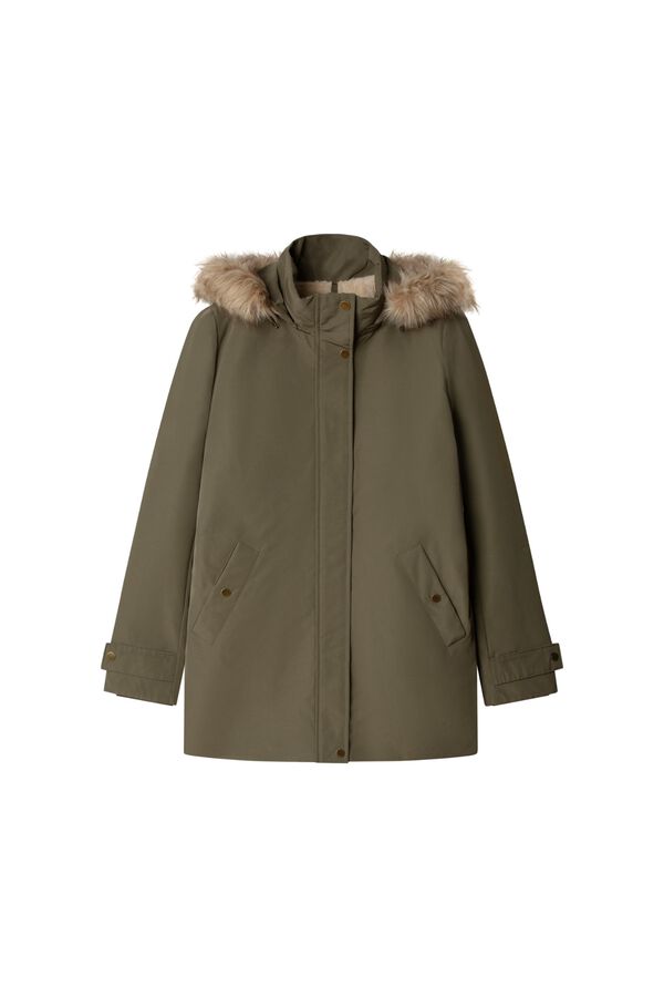 Springfield Parka with faux fur hood printed