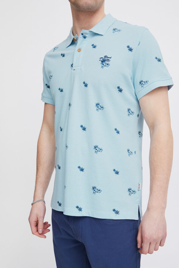Springfield Poloshirt aus Baumwolle Regular Fit Print blau