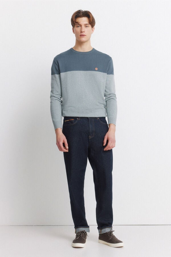 Springfield Colour block basic jumper blue
