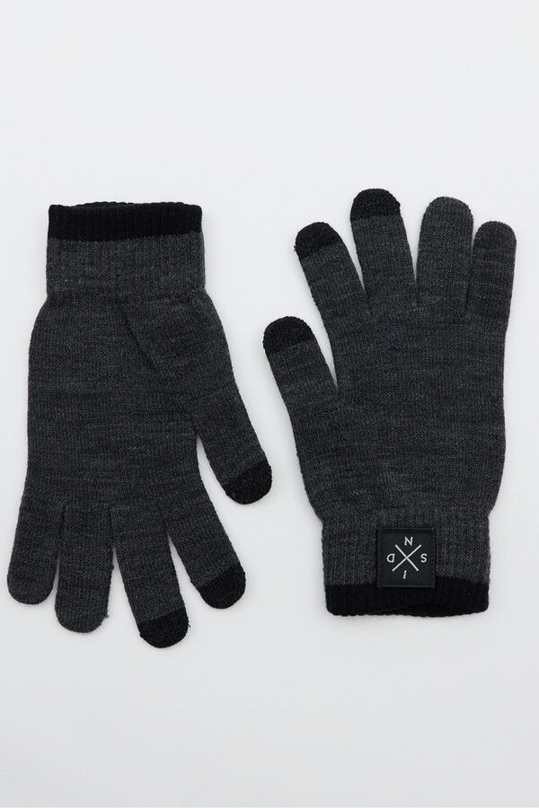 Inside Guantes de punto t&aacute;ctiles gris