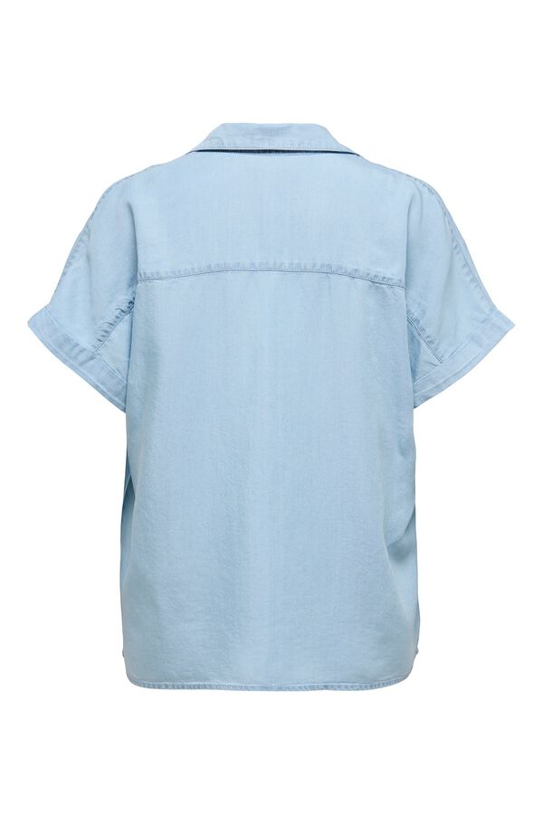 Only Tencel short sleeve shirt blue