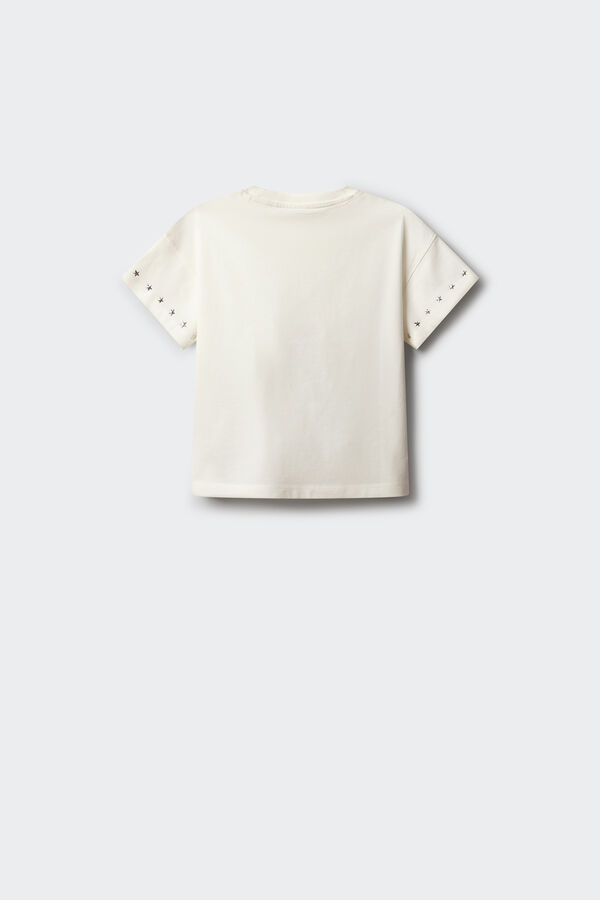 Springfield Kids Majica sa kratkim rukavima sa nitnama za devojčice Bež