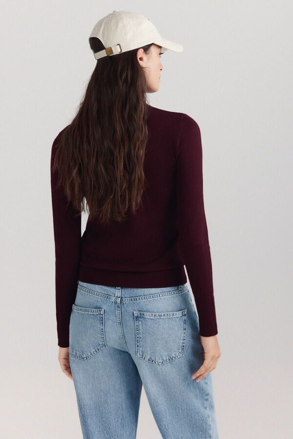 Springfield High neck jumper with button cuffs printed