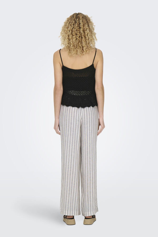 Only crochet straps top  black