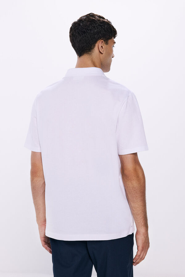 Springfield regular fit piqué polo shirt white