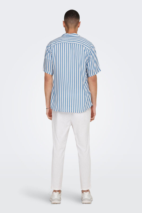 Springfield Striped shirt with short sleeves kék