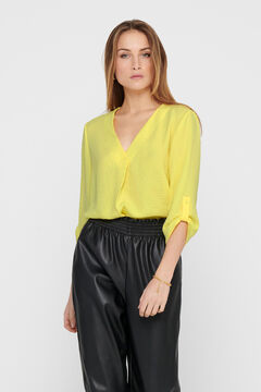 Springfield V-neck blouse with 3/4-length sleeves banana