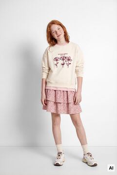 Springfield Kids Sweatshirt de flores com cord&atilde;o para menina