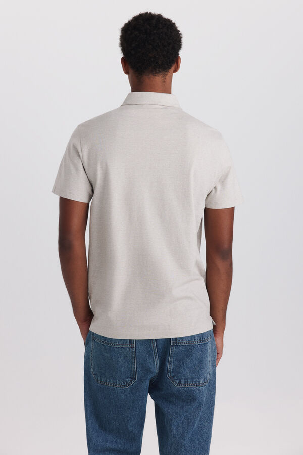 Springfield Microraya jersey slim fit polo shirt nude