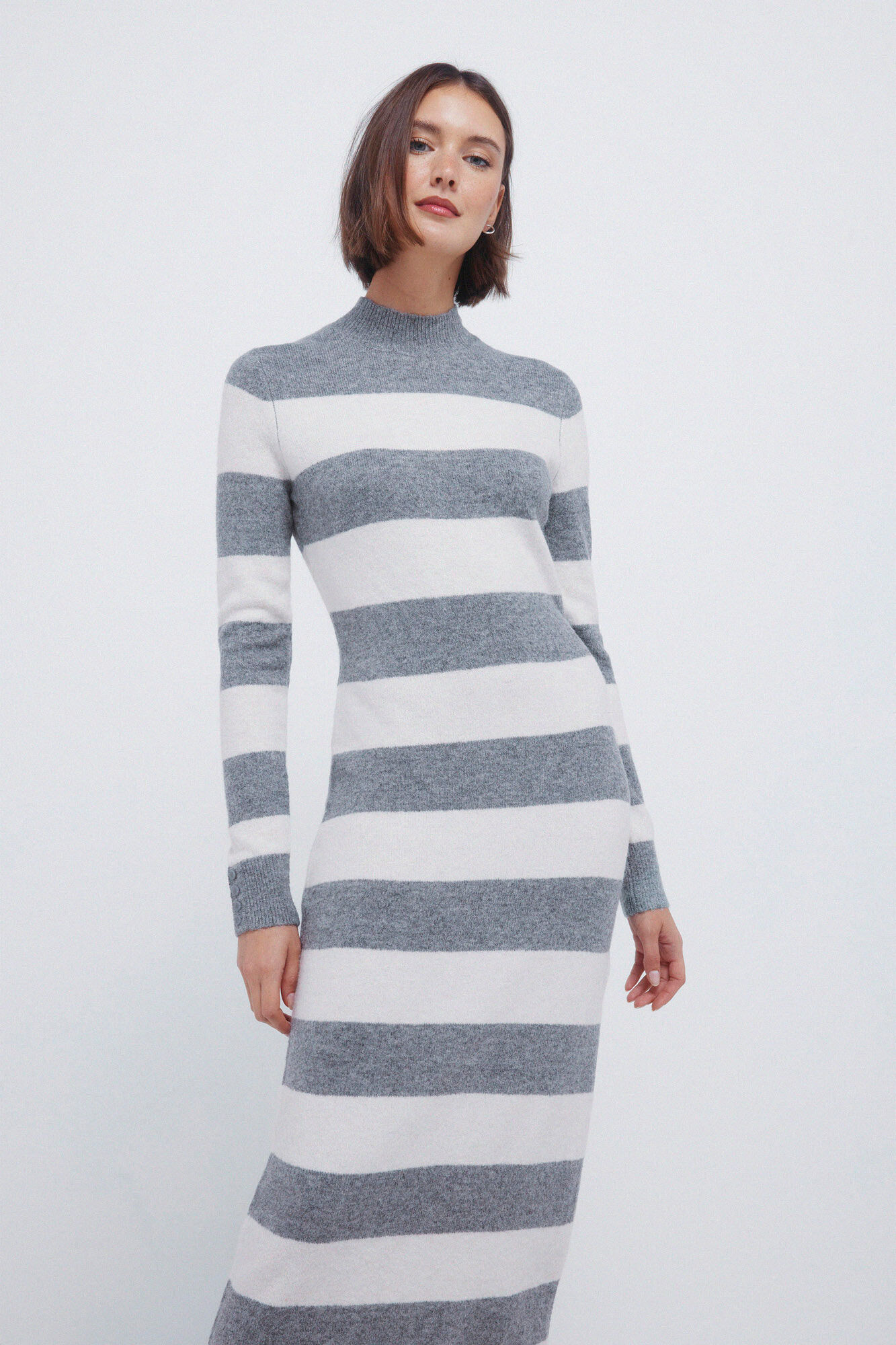 Kodak jersey-knit striped midi dress