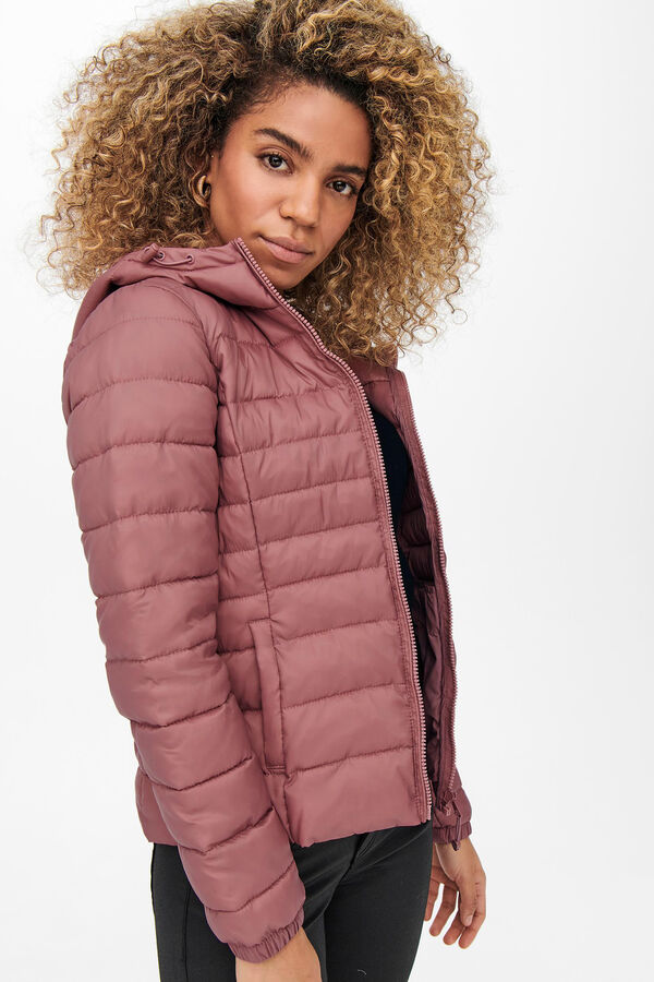 Springfield Quilted hooded puffer jacket pink