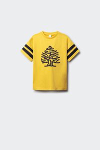 Springfield Kids T-shirt de manga curta com &aacute;rvore &agrave;s riscas para crian&ccedil;a