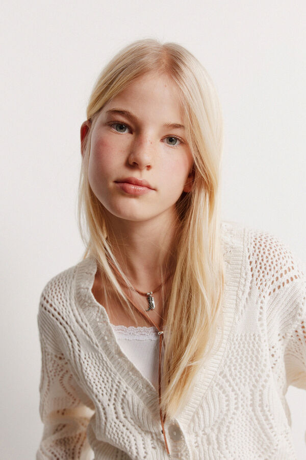 Springfield Kids Cardigan calados ni&ntilde;a beige