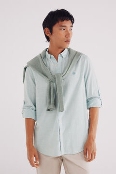 Springfield striped cotton slub shirt