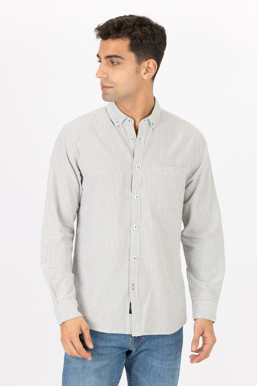 Camisa Regular Fit Oxford Rayas