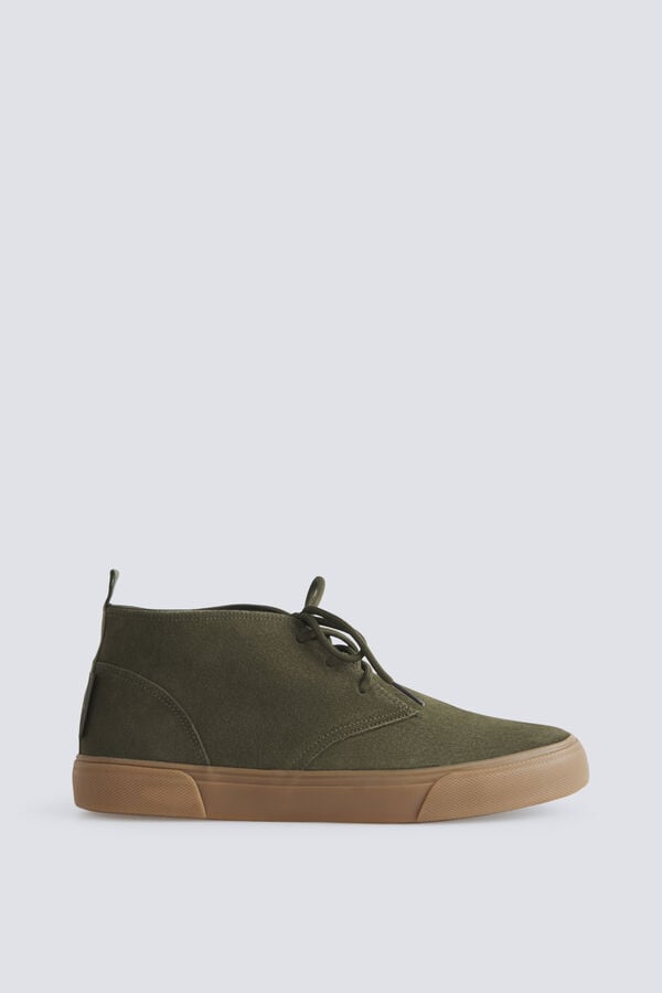 Springfield Leather lace-up boot green
