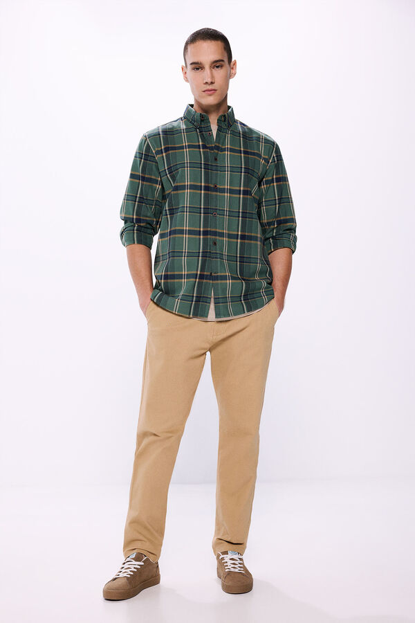 Springfield Checked shirt nežnokaki