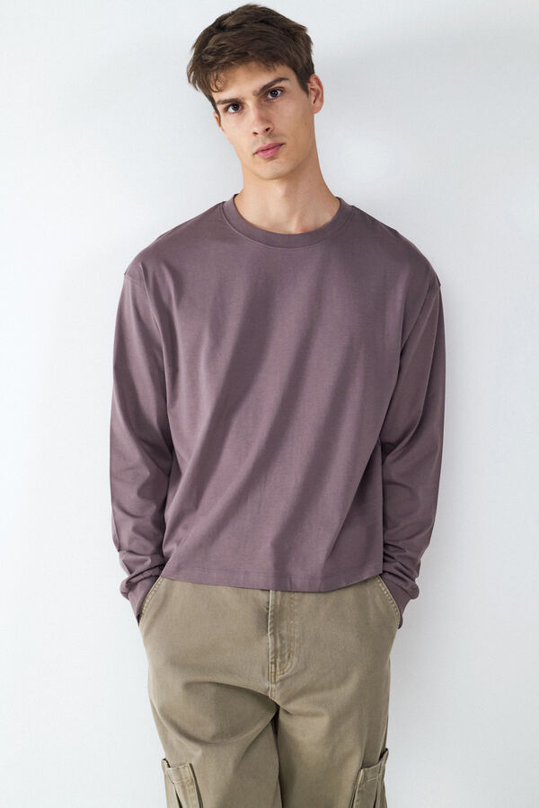 Balmohk long sleeve boxy t-shirt grey