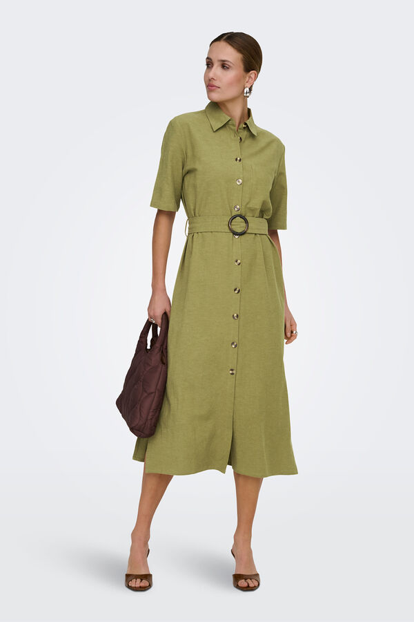 JDY Hemdblusen-Midikleid Gr&uuml;n