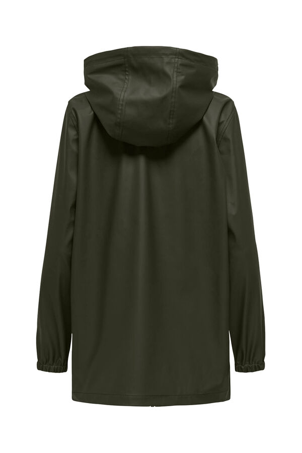 JDY Imperme&aacute;vel com capuz verde