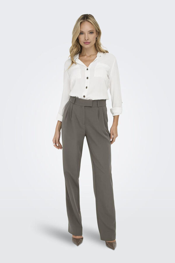 Only Camisa fluida com bolsos frontais branco