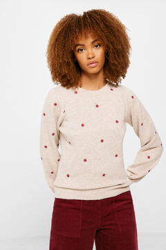 Springfield Embroidered flowers jumper brown