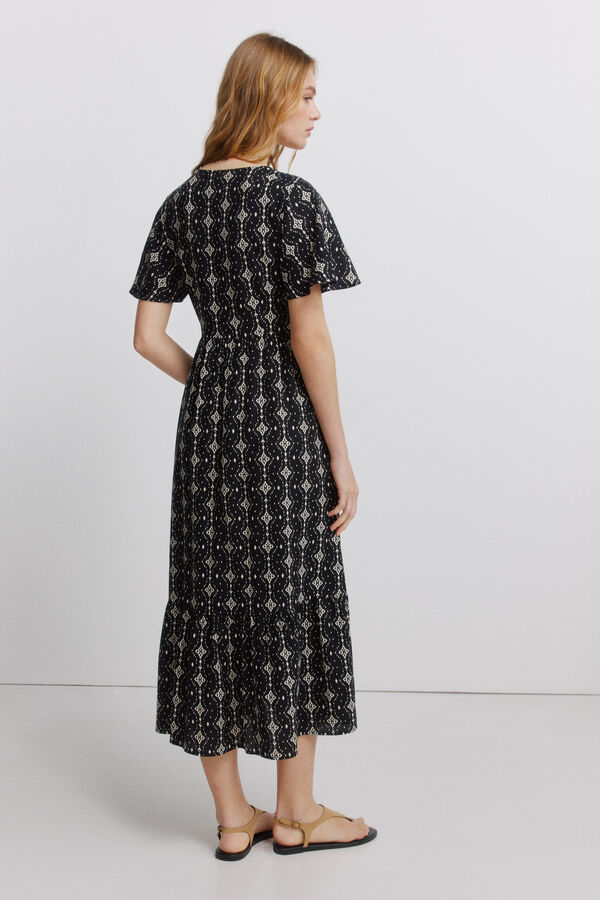 Springfield Printed shirt midi dress black