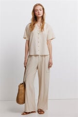 Springfield Pantal&oacute;n cargo lino tostado