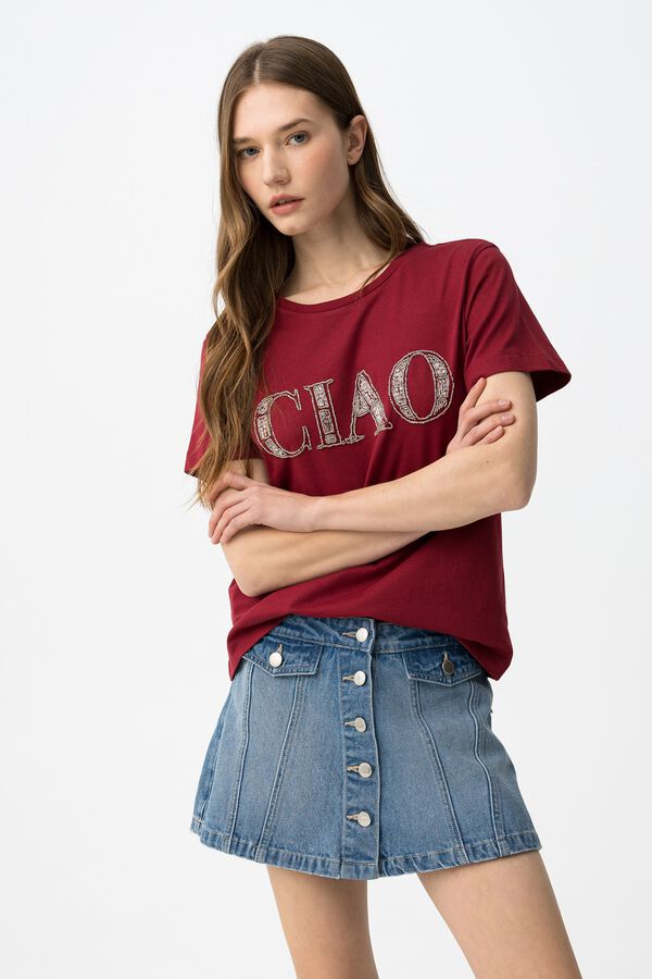 Tiffosi Camiseta con letras rojo