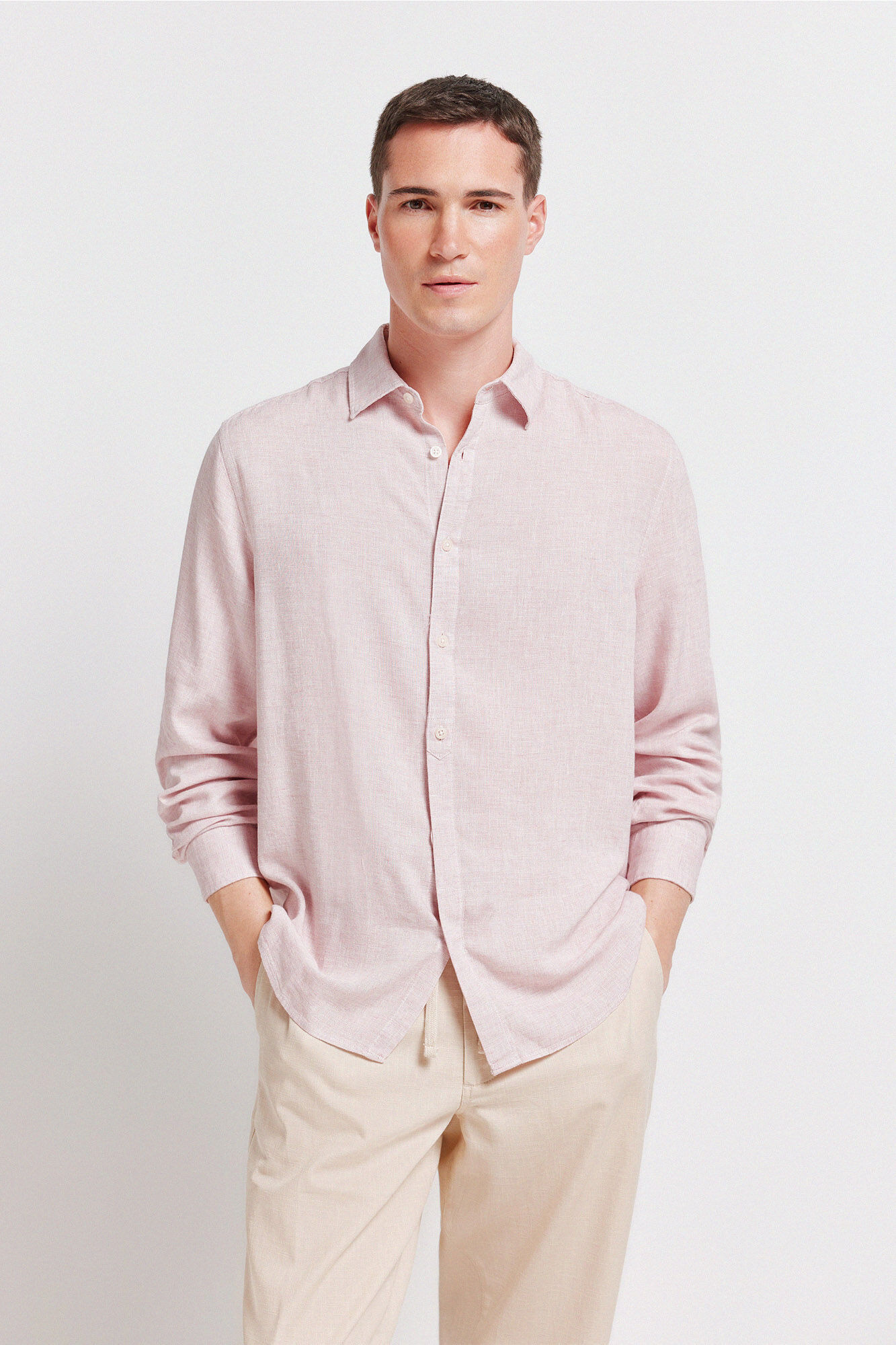 Springfield End-on-end linen viscose shirt