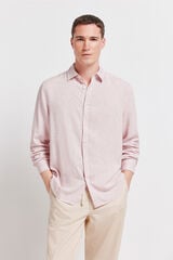 Springfield End-on-end linen viscose shirt red