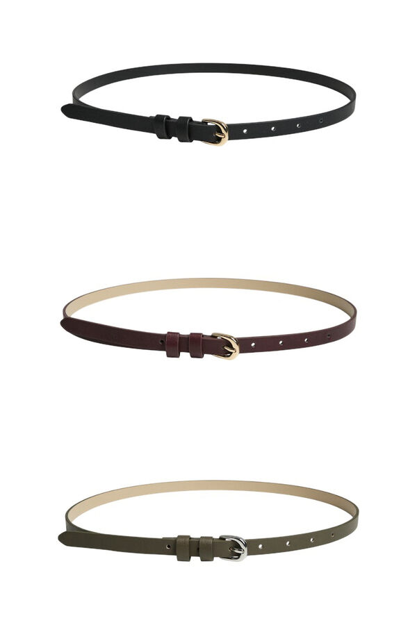 Pieces Pack cinturones estrechos negro