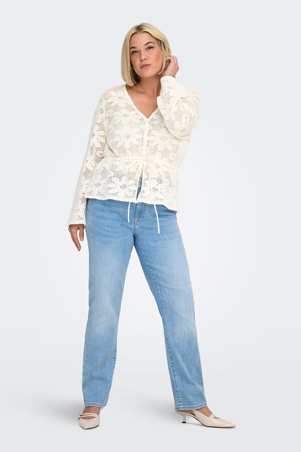 Only Carmakoma Plus size cardigan style top white