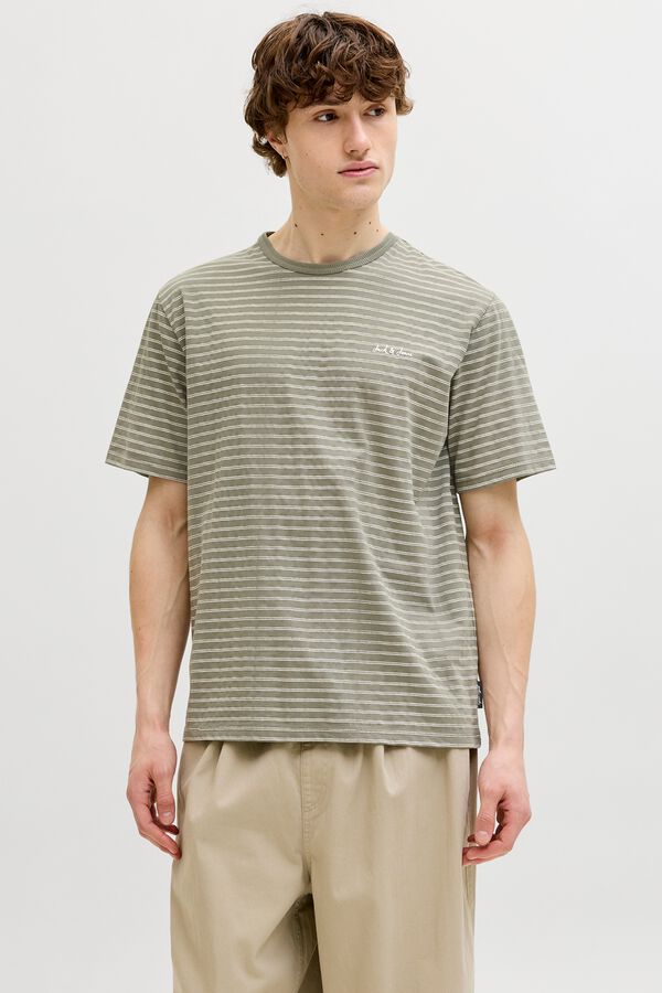 Jack & Jones Striped relaxed fit T-shirt green