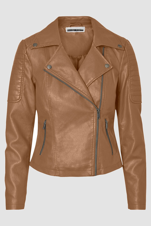Springfield Faux leather biker jacket gris