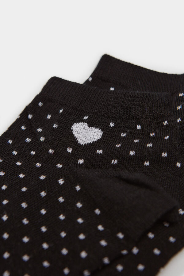Springfield Čarape s točkicama i srcima crna