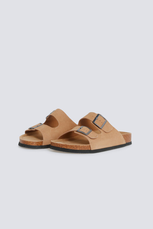 Springfield Leather double buckle sandal nude