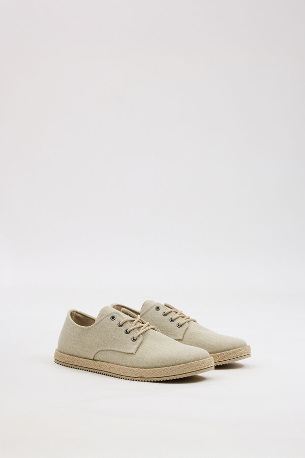 Inside Schn&uuml;r-Leinenschuhe Beige
