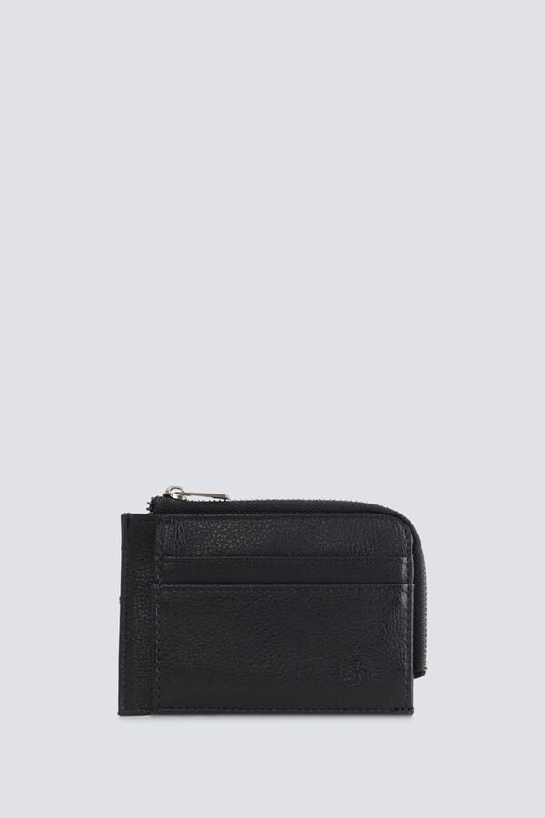 Springfield Black faux leather card holder purse black