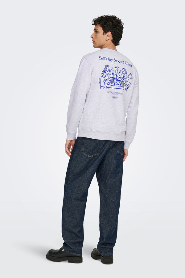 Only & Sons Sudadera de cuello redondo gris