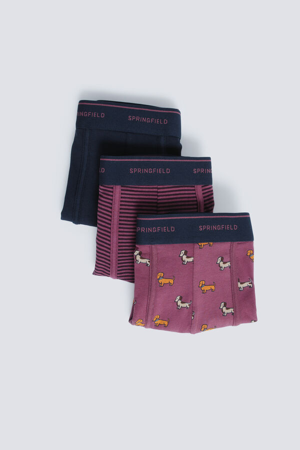 Springfield Paket od 3 boksera sa pruge Bordo
