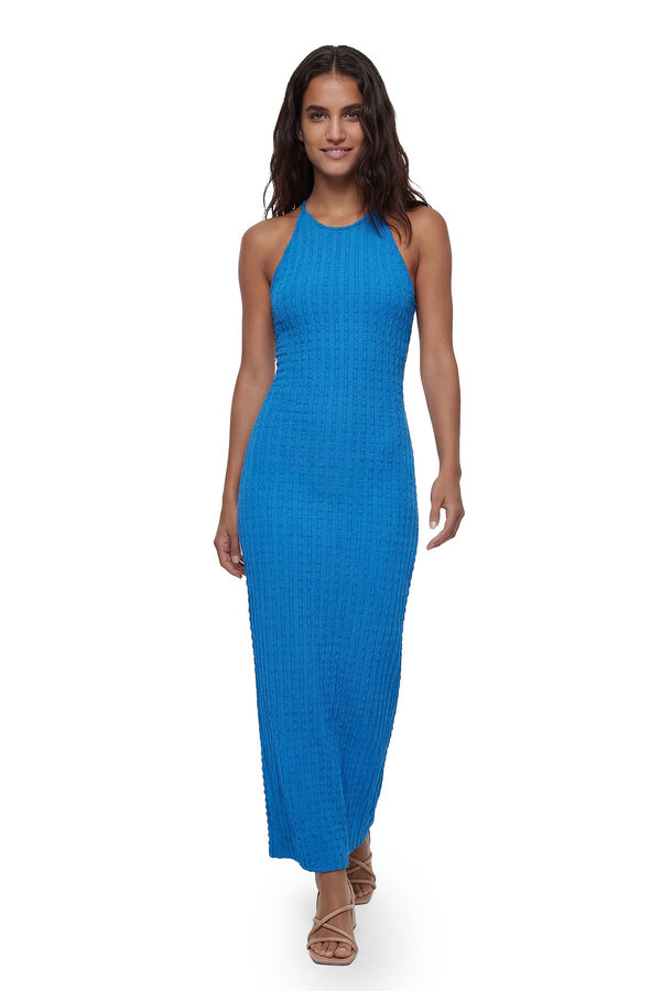 Koton Vestido largo cuello halter azul