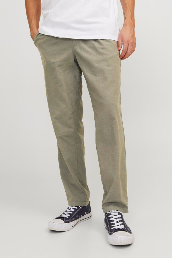 Springfield Jogger tapered fit con lino verde
